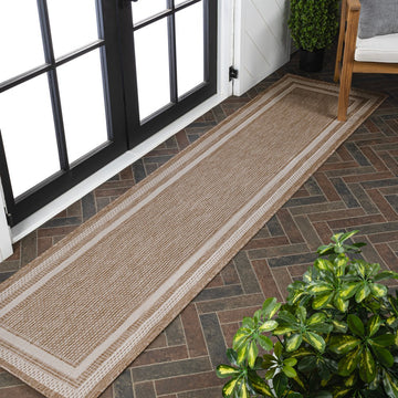 Dover Classic 3-Stripe Border Indoor/Outdoor Area Rug